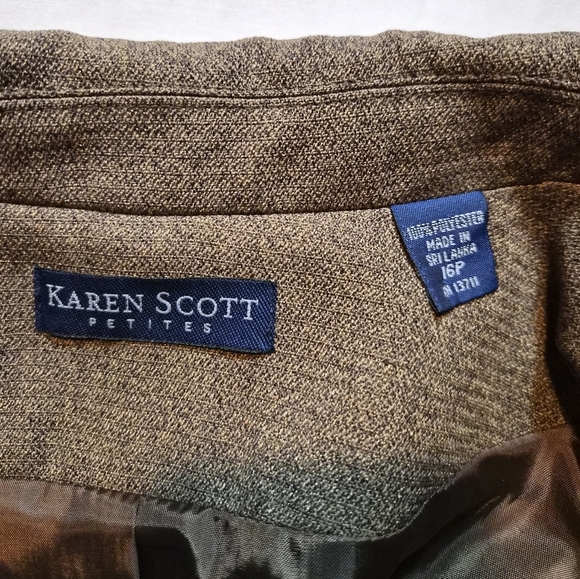 Karen Scott Petite Professional Blazer - Brown - Size 16P - Picture 2 of 8